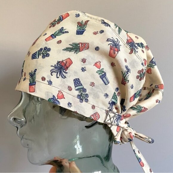 Handmade Boho Potted Plants Hair Bonnet - One Size 🪴 - Picture 1 of 6